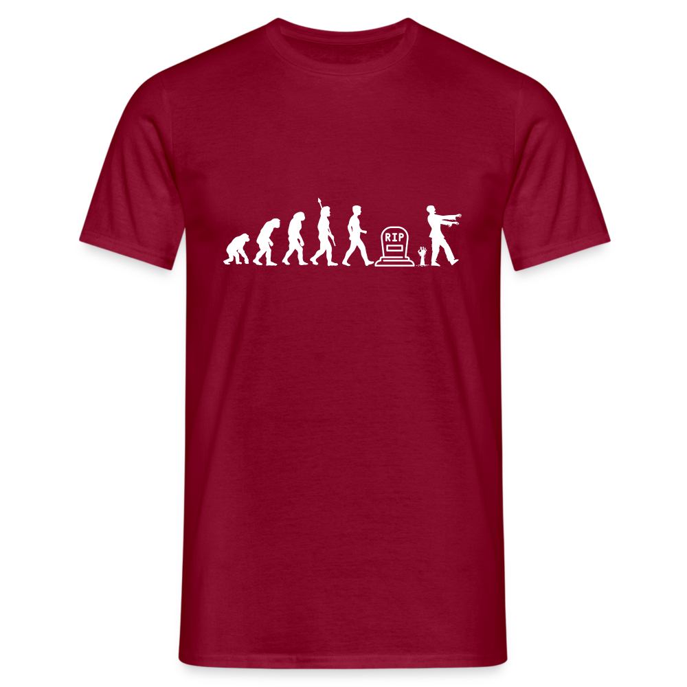 Zombie Evolution RIP Zombi Herren T-Shirt - Ziegelrot