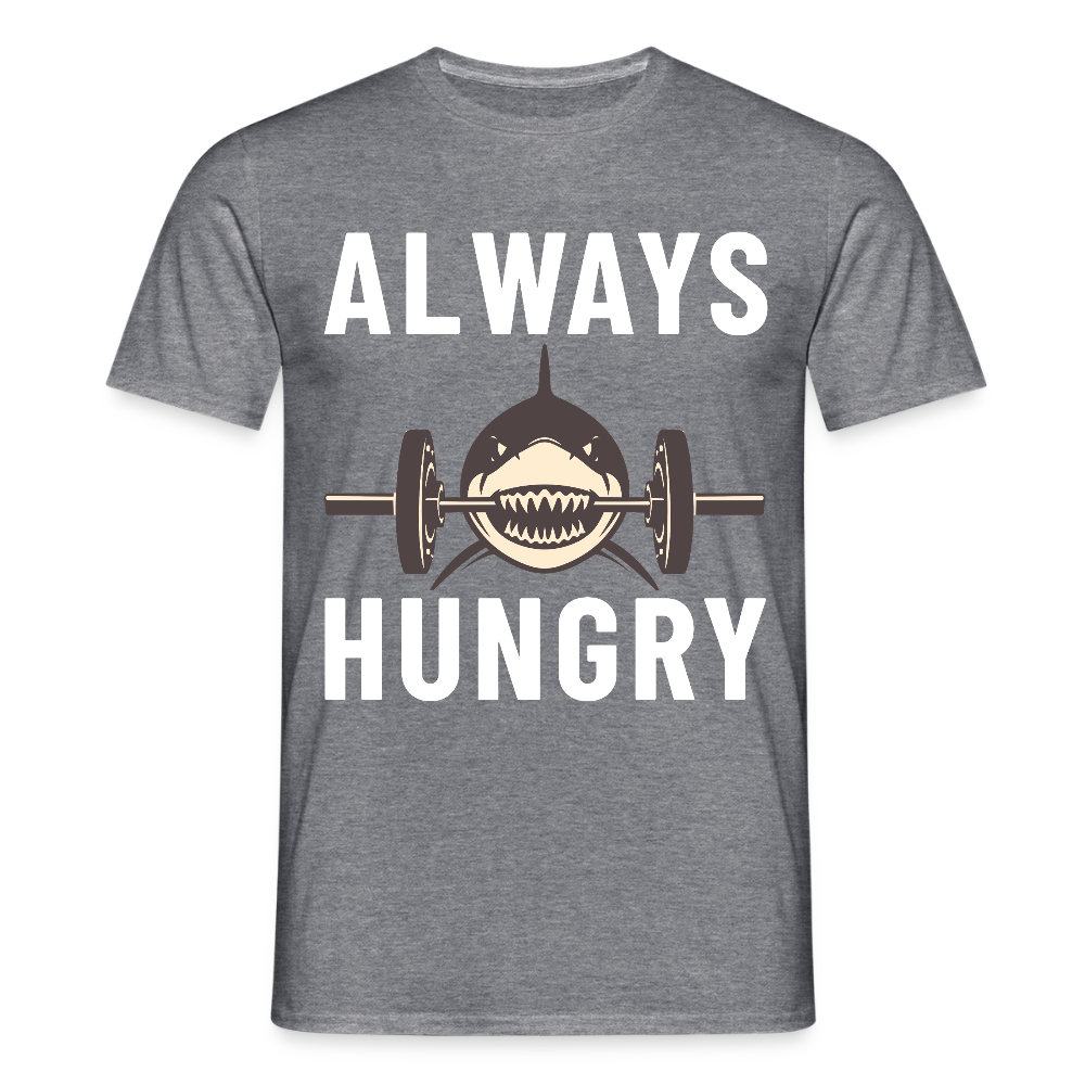 Always hungry shark barbell Herren T-Shirt - Graphit meliert