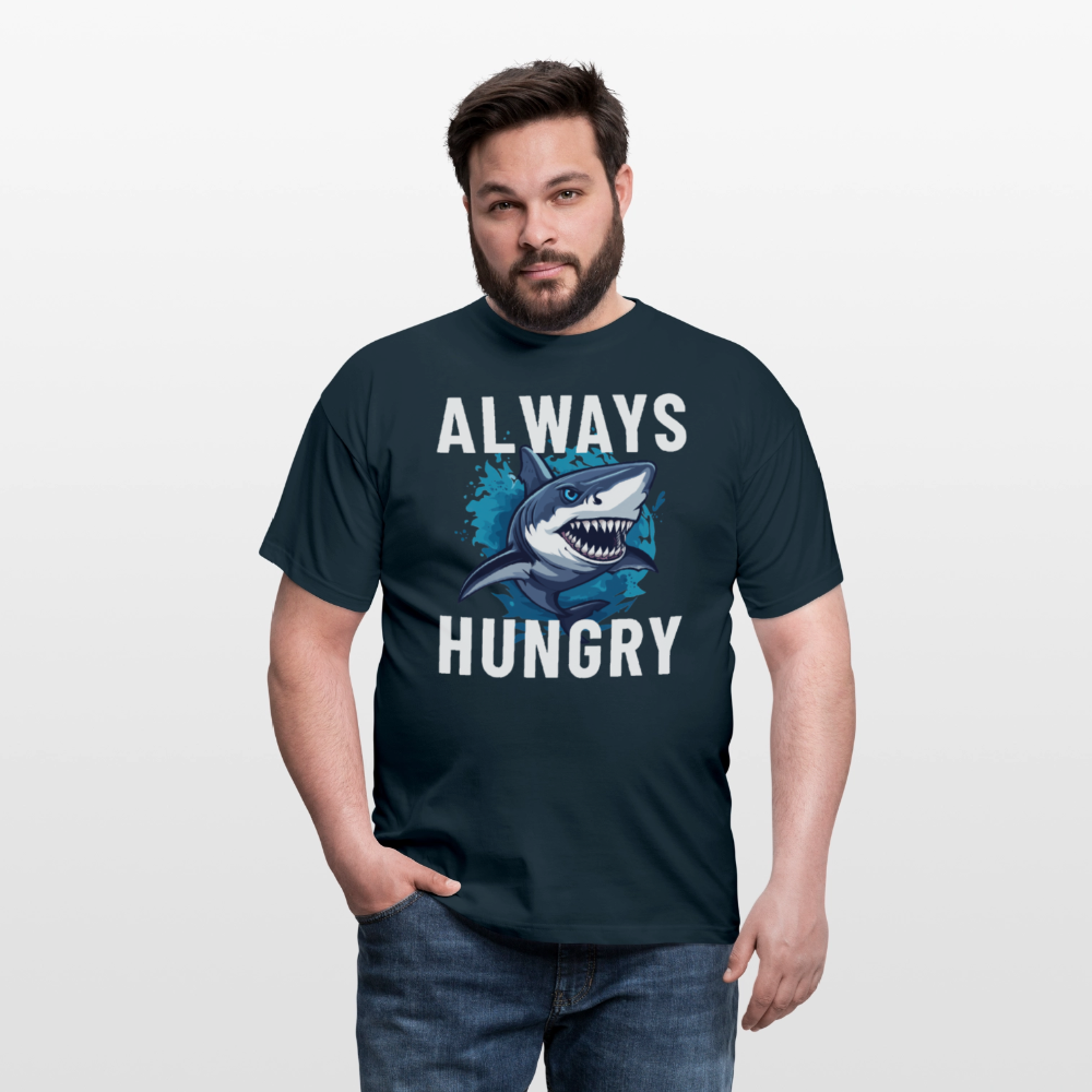 Always hungry shark Herren T-Shirt - Navy