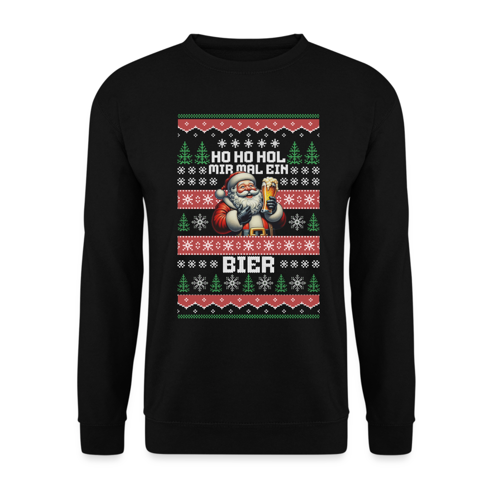 Ho Ho Hol mir mal ein Bier Santa Unisex Pullover - Schwarz