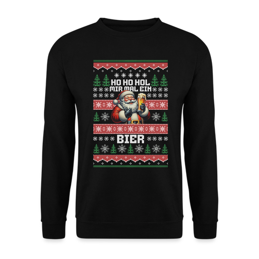 Ho Ho Hol mir mal ein Bier Santa Unisex Pullover - Schwarz