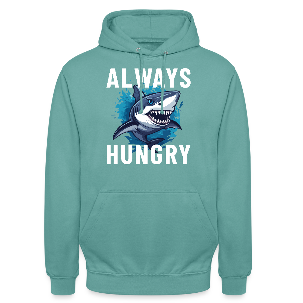 Always hungry shark Unisex Hoodie - Pastelltürkis