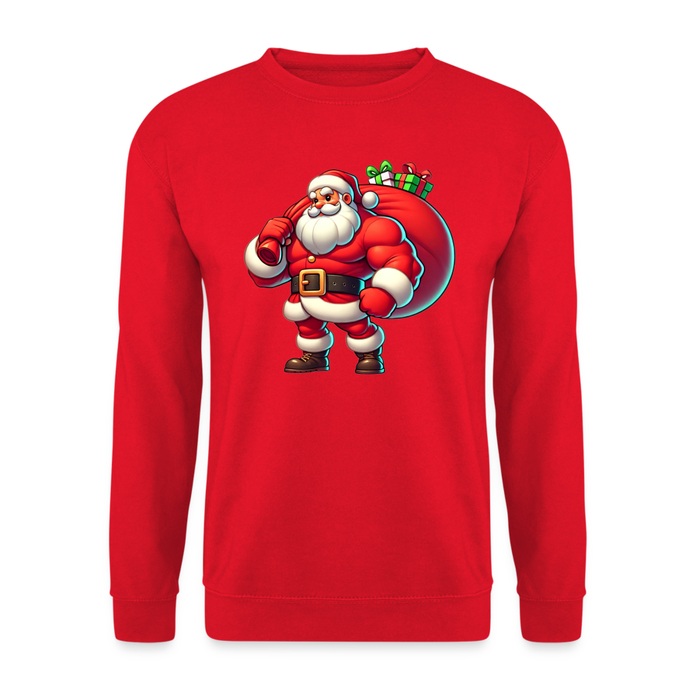 Weihnachtsmann Muskel Mann Unisex Pullover - Rot