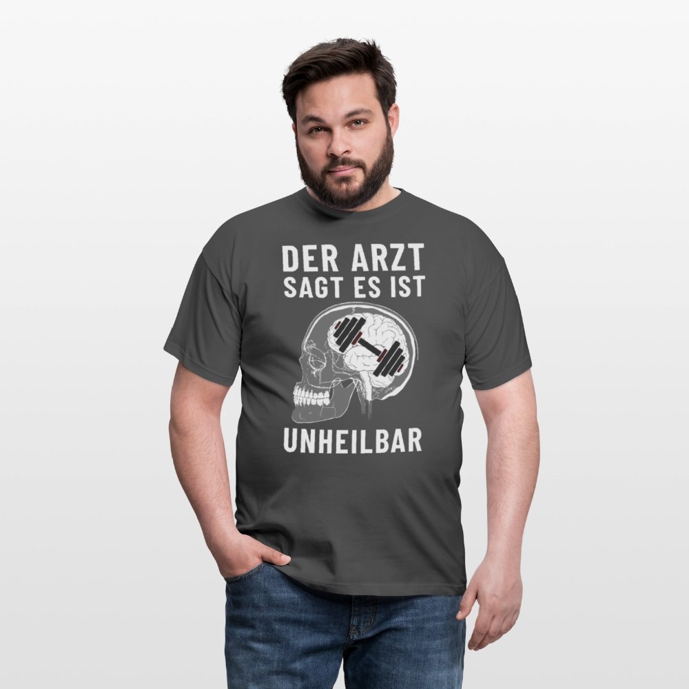 Der Arzt sagt es ist Unheilbar Röntgen Hirn Gym Herren T-Shirt - Anthrazit