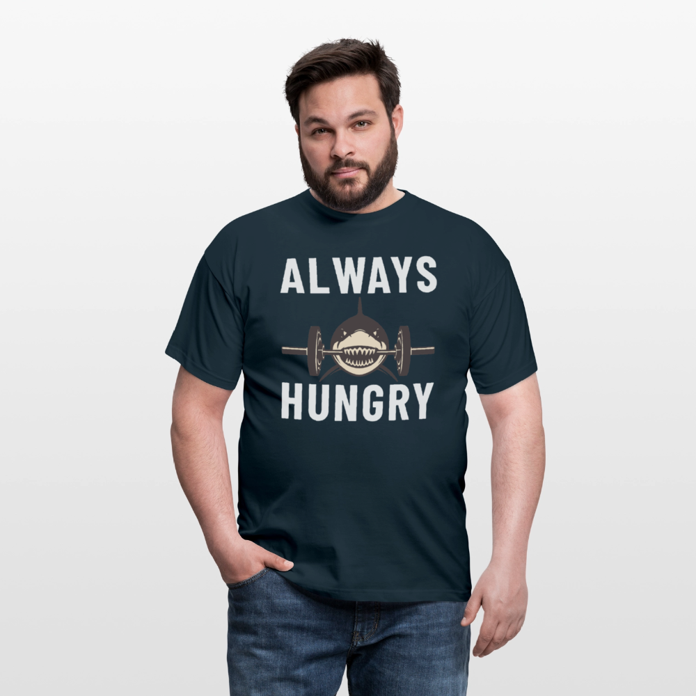 Always hungry shark barbell Herren T-Shirt - Navy