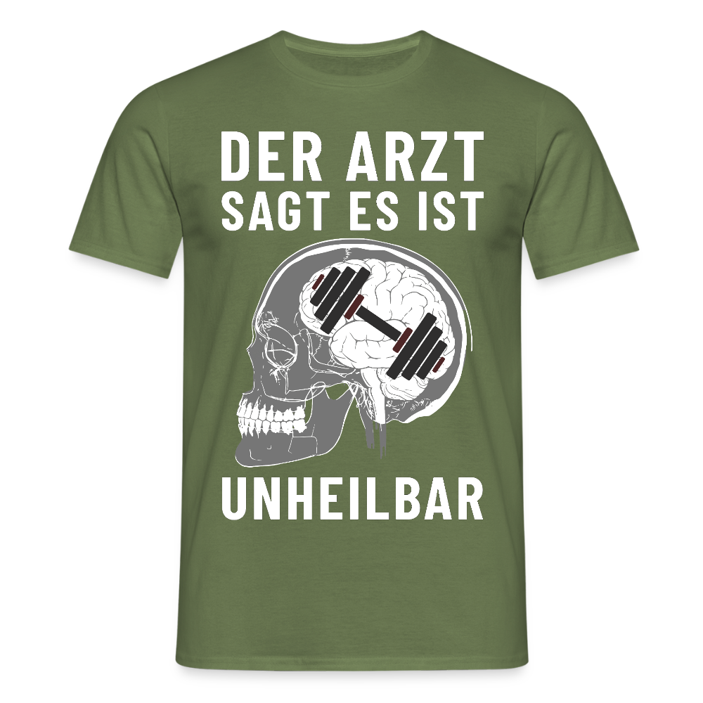 Der Arzt sagt es ist Unheilbar Röntgen Hirn Gym Herren T-Shirt - Militärgrün