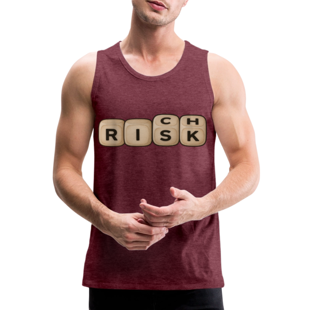 Risk Rich Würfel | Risiko für Reichtum Herren Premium Tank Top - Bordeauxrot meliert