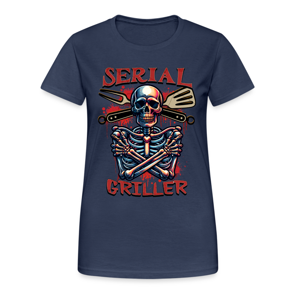 Serial Griller Skull Damen T-Shirt - Navy