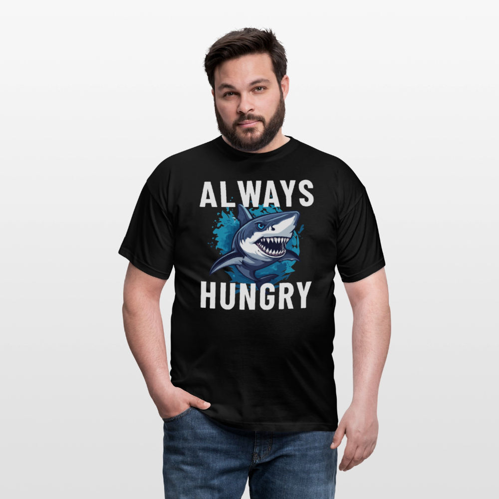 Always hungry shark Herren T-Shirt - Schwarz