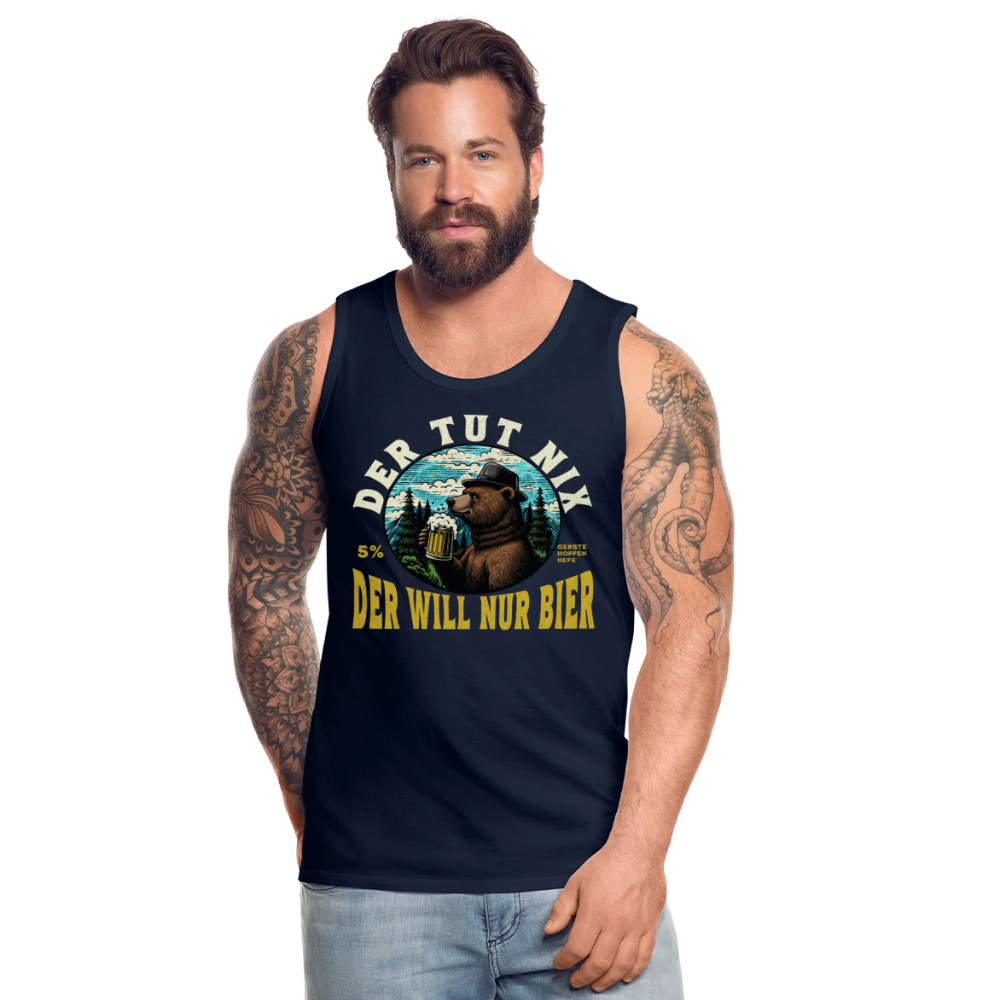 Der tut nix der will nur Bier Bär Herren Premium Tank Top - Navy