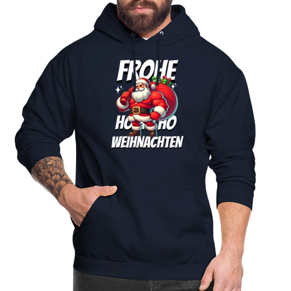 Muskel Weihnachtsmann Frohe Weihnachten Unisex Hoodie - Navy