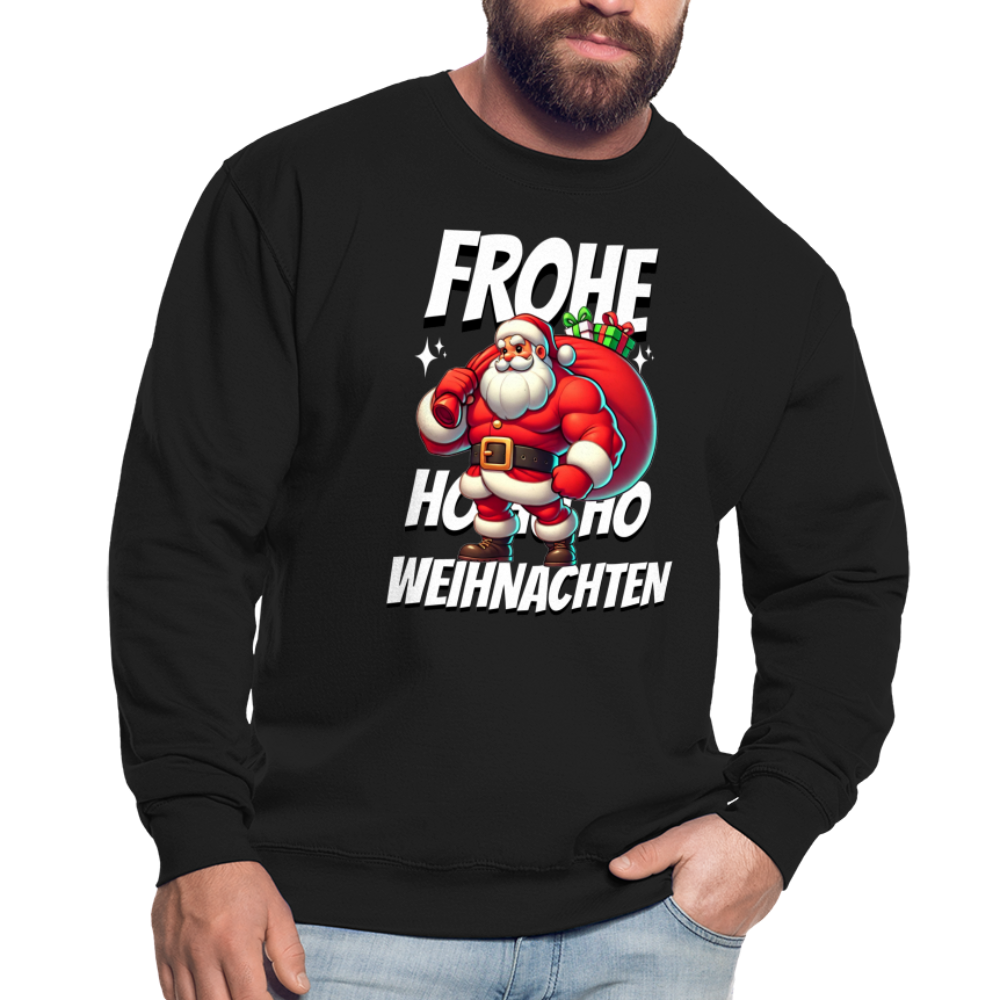 Muskel Weihnachtsmann Frohe Weihnachten Unisex Pullover - Schwarz