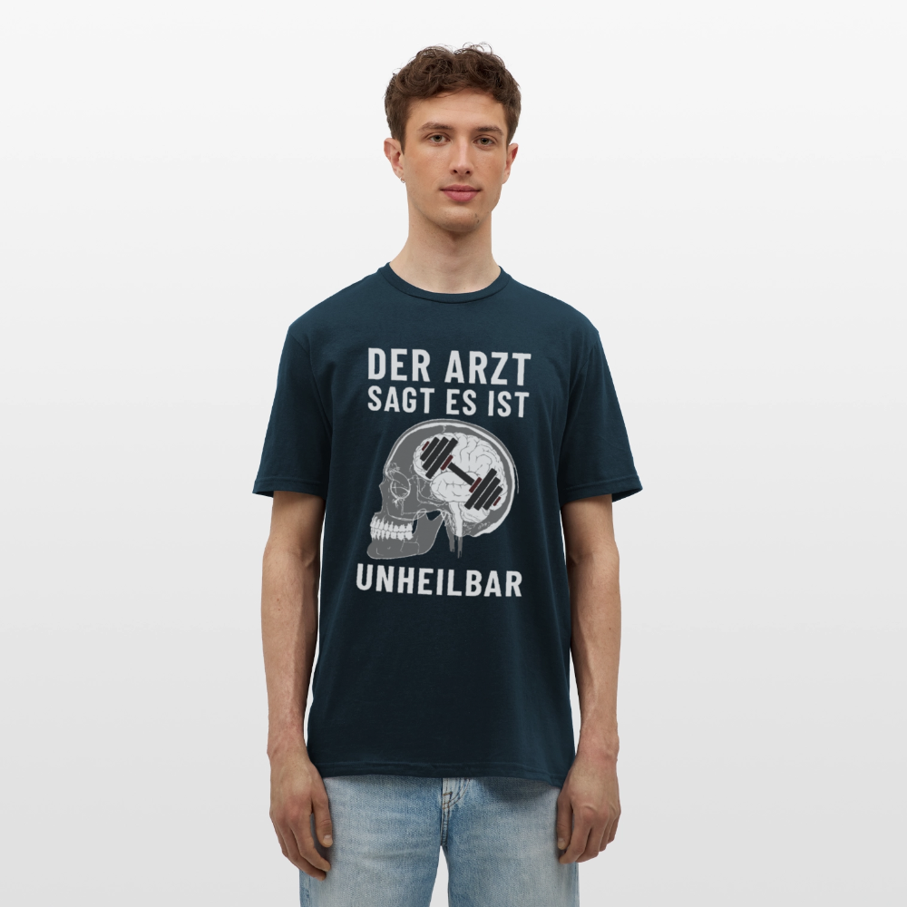 Der Arzt sagt es ist Unheilbar Röntgen Hirn Gym Herren T-Shirt - Navy
