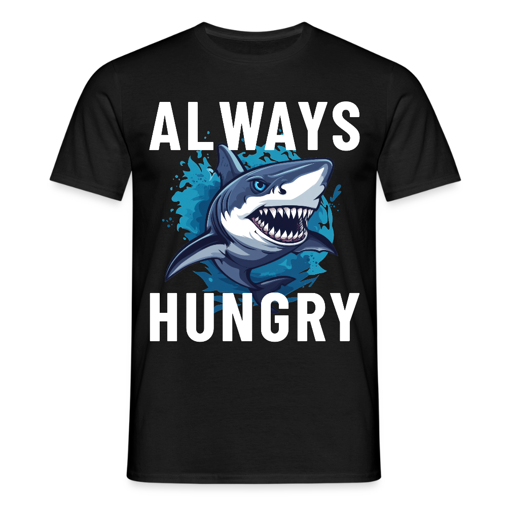 Always hungry shark Herren T-Shirt - Schwarz