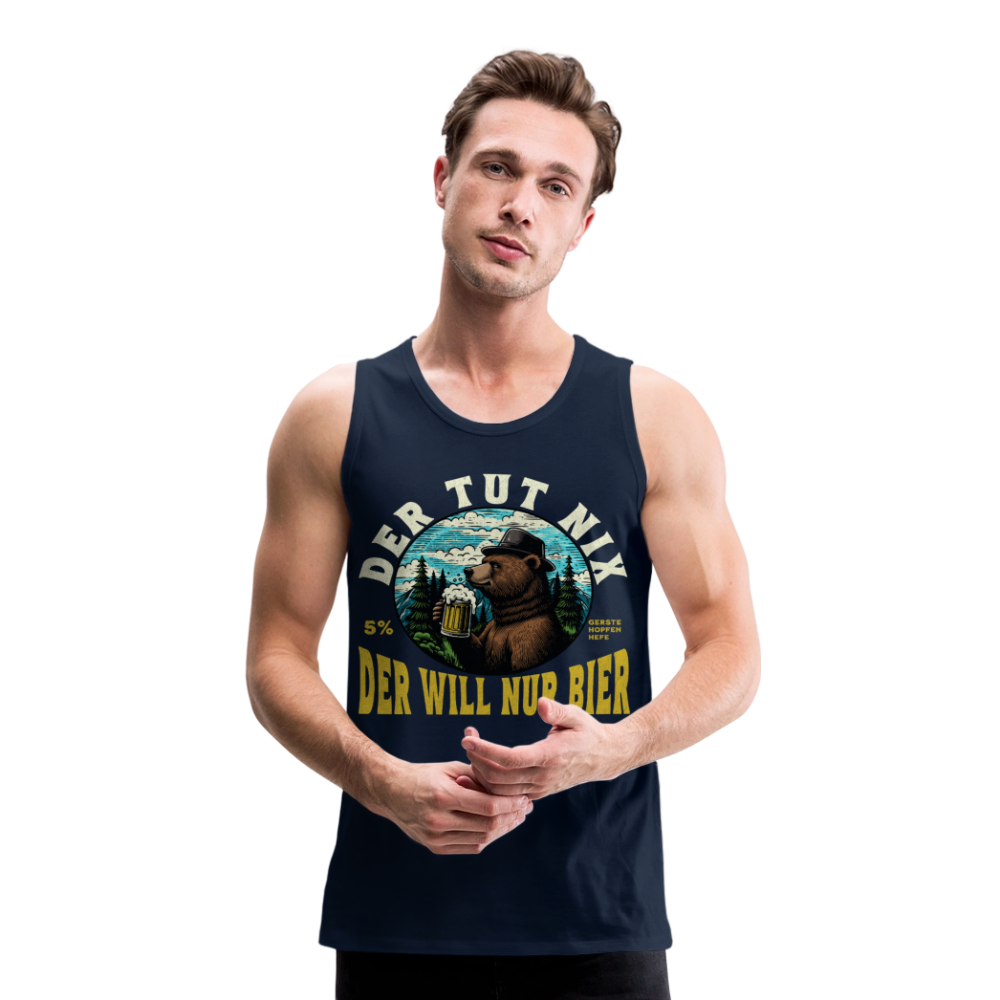 Der tut nix der will nur Bier Bär Herren Premium Tank Top - Navy