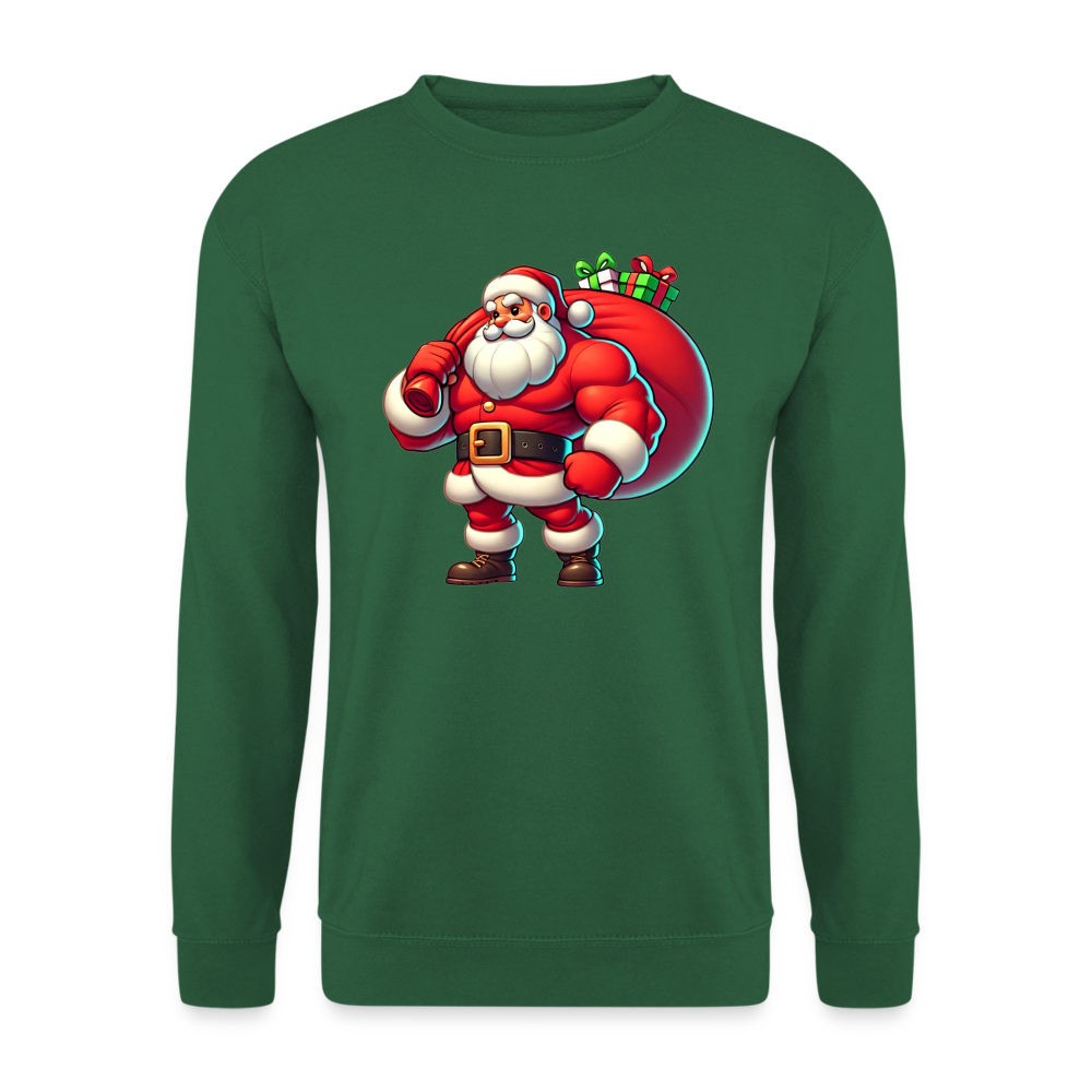 Weihnachtsmann Muskel Mann Unisex Pullover - Grün