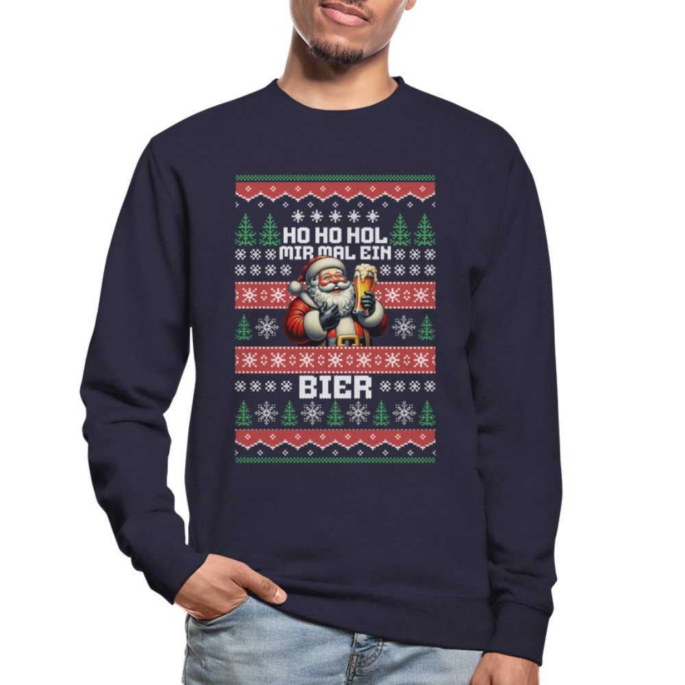 Ho Ho Hol mir mal ein Bier Santa Unisex Pullover - Navy