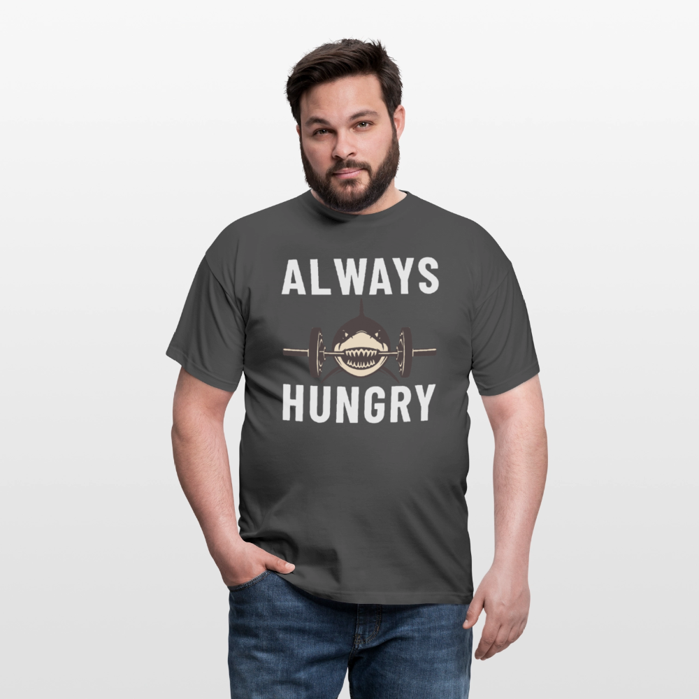 Always hungry shark barbell Herren T-Shirt - Anthrazit