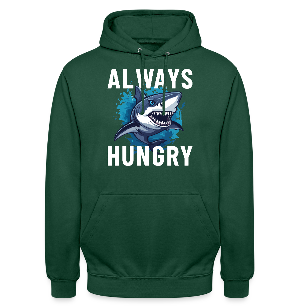 Always hungry shark Unisex Hoodie - Flaschengrün