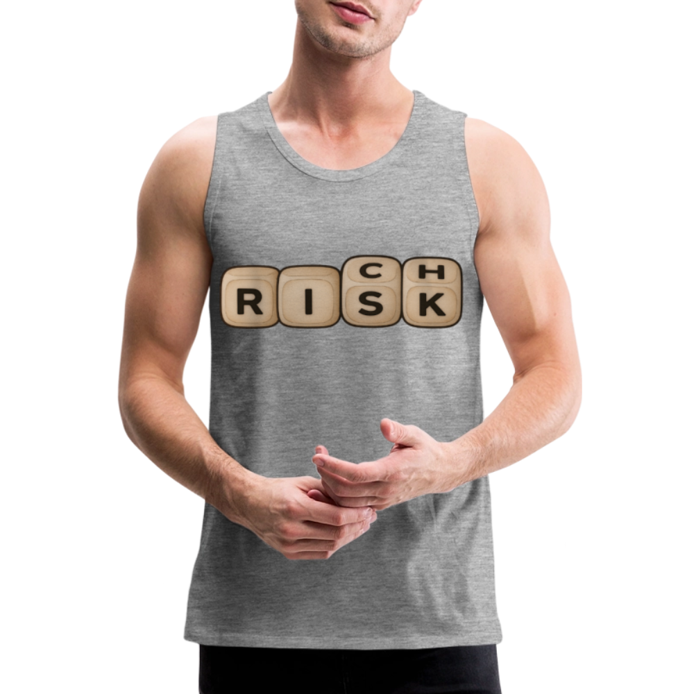 Risk Rich Würfel | Risiko für Reichtum Herren Premium Tank Top - Grau meliert