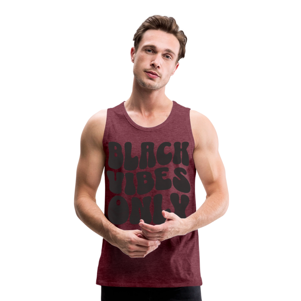 Black Vibes Only Black Edition Herren Premium Tank Top - Bordeauxrot meliert