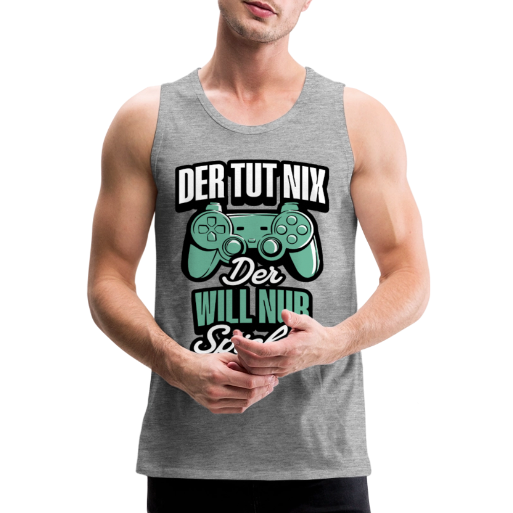 Der tut nix der will nur Spielen Gamer Herren Premium Tank Top - Grau meliert