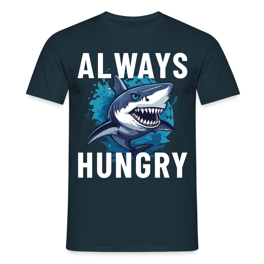Always hungry shark Herren T-Shirt - Navy