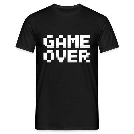 Game Over Retro Pixel Herren T-Shirt - Schwarz