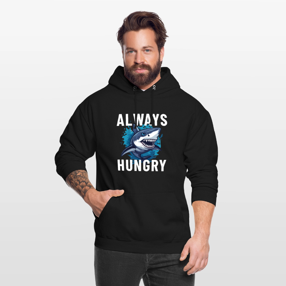 Always hungry shark Unisex Hoodie - Schwarz