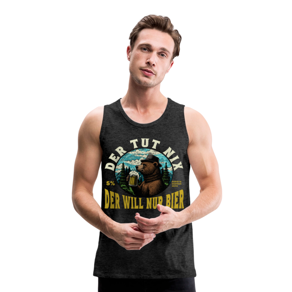Der tut nix der will nur Bier Bär Herren Premium Tank Top - Anthrazit