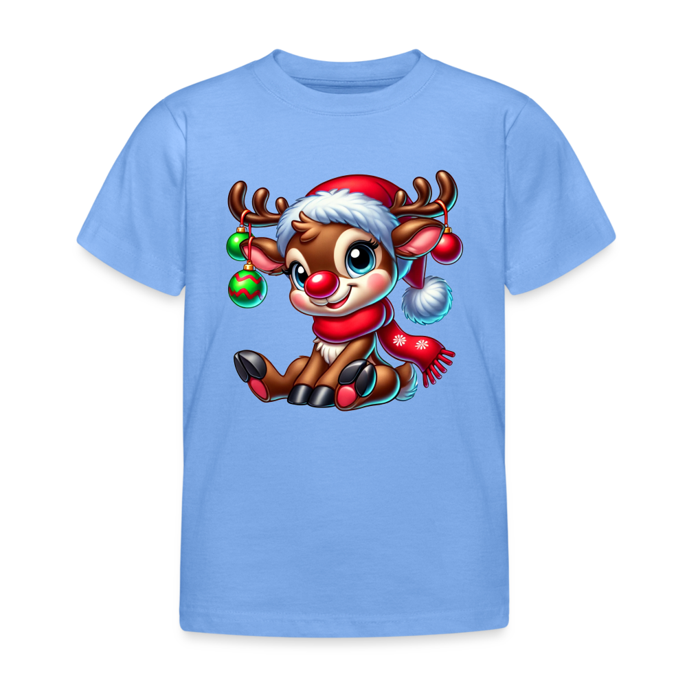 Weihnachts-Rentier Kinder T-Shirt - Himmelblau