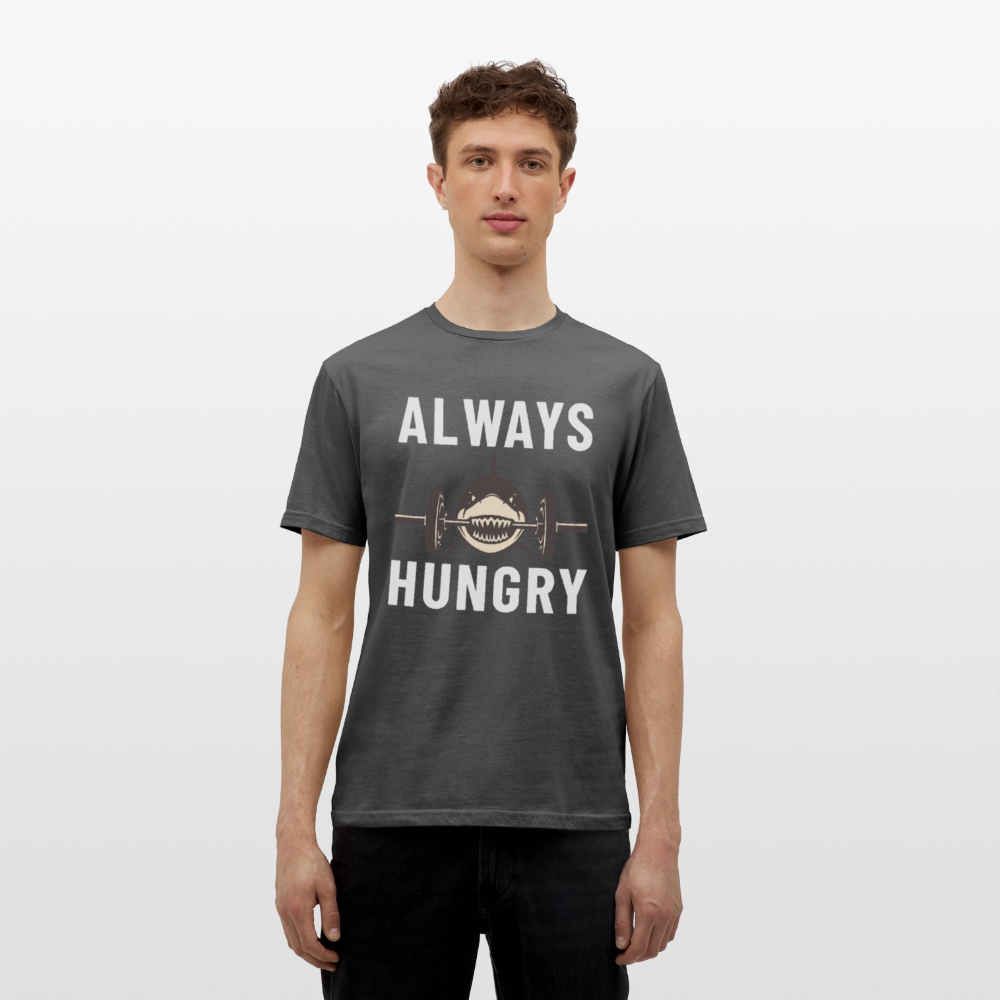 Always hungry shark barbell Herren T-Shirt - Anthrazit