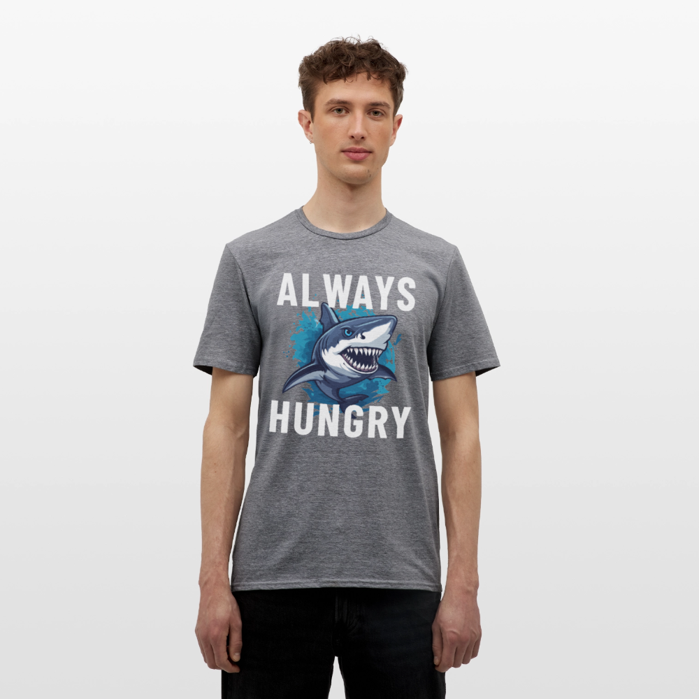 Always hungry shark Herren T-Shirt - Graphit meliert