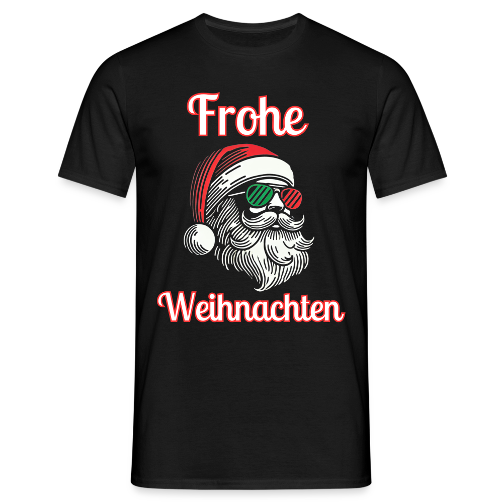 Frohe Weihnachten Sunny Santa Herren Shirt - Schwarz