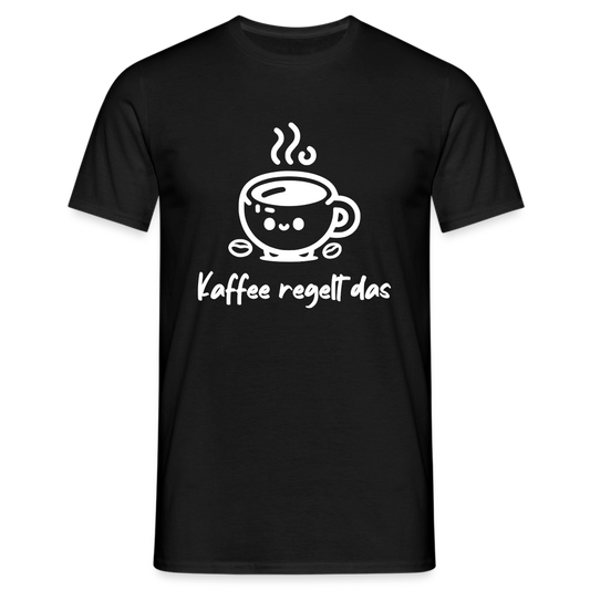 Kaffee regelt das Herren T-Shirt - Schwarz