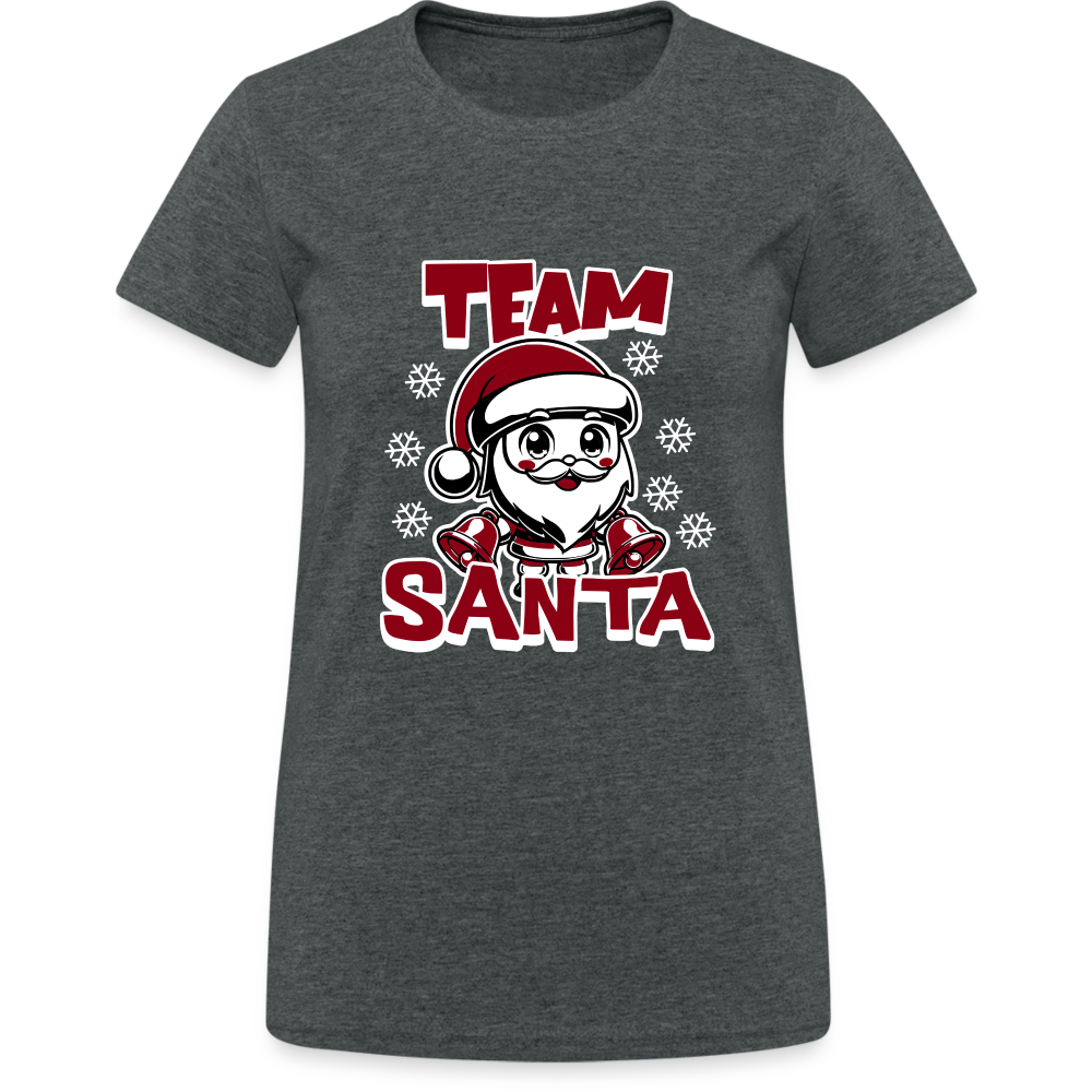 Team Santa Damen T-Shirt - Dunkelgrau meliert