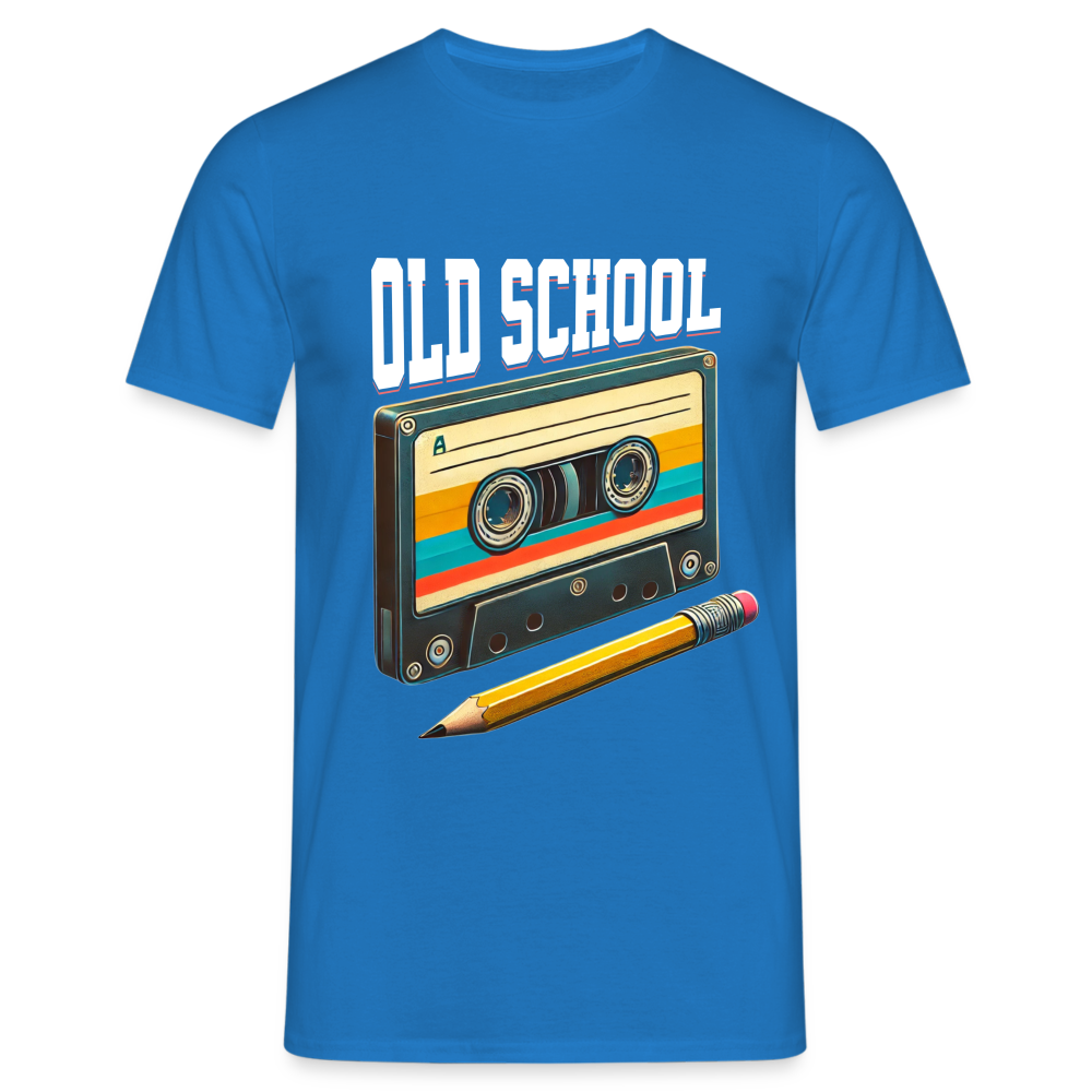 Retro Kassette und Bleistift Old School Herren T-Shirt - Royalblau