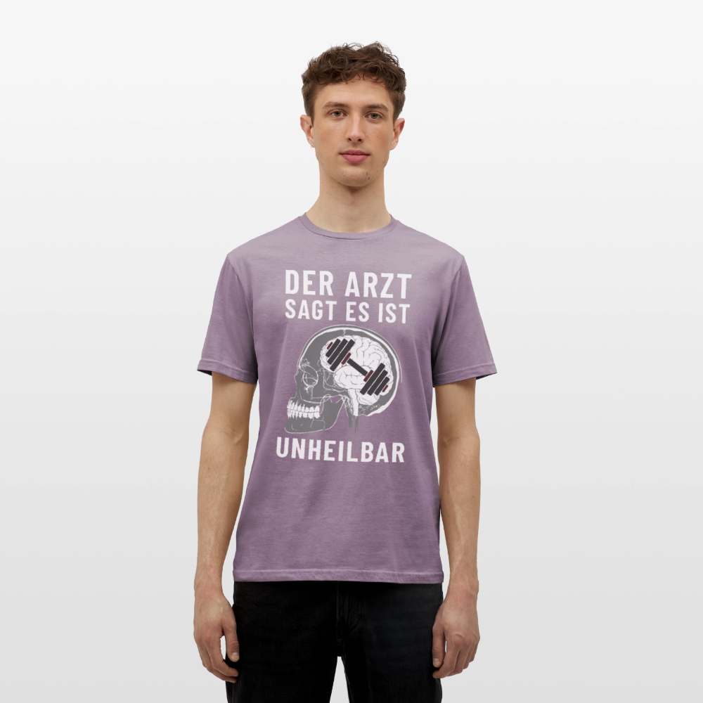 Der Arzt sagt es ist Unheilbar Röntgen Hirn Gym Herren T-Shirt - Lilagrau 