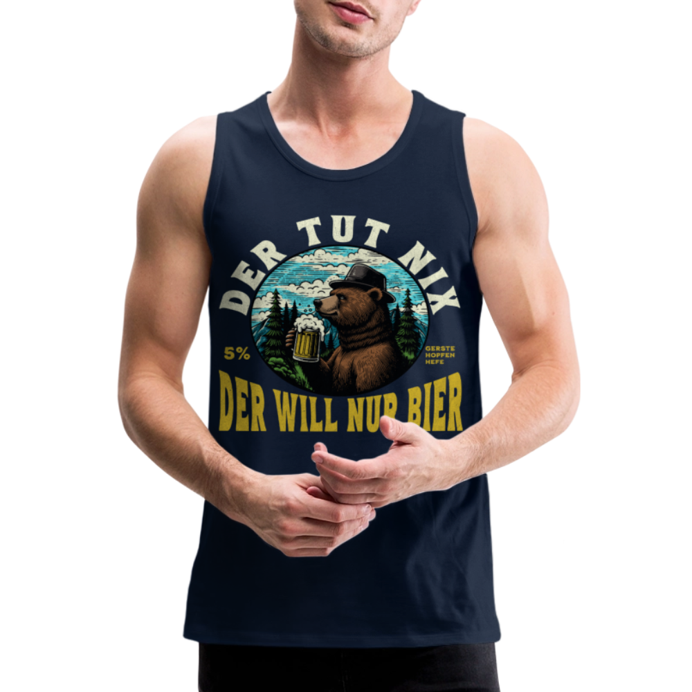 Der tut nix der will nur Bier Bär Herren Premium Tank Top - Navy