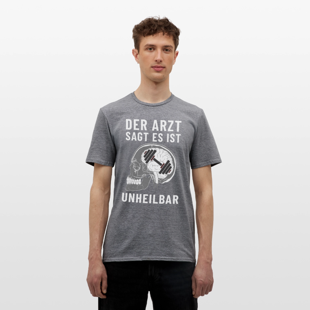 Der Arzt sagt es ist Unheilbar Röntgen Hirn Gym Herren T-Shirt - Graphit meliert