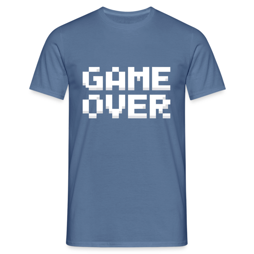 Game Over Retro Pixel Herren T-Shirt - Taubenblau 