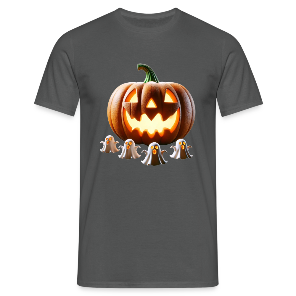 Halloween Kürbis Geister Herren T-Shirt - Anthrazit