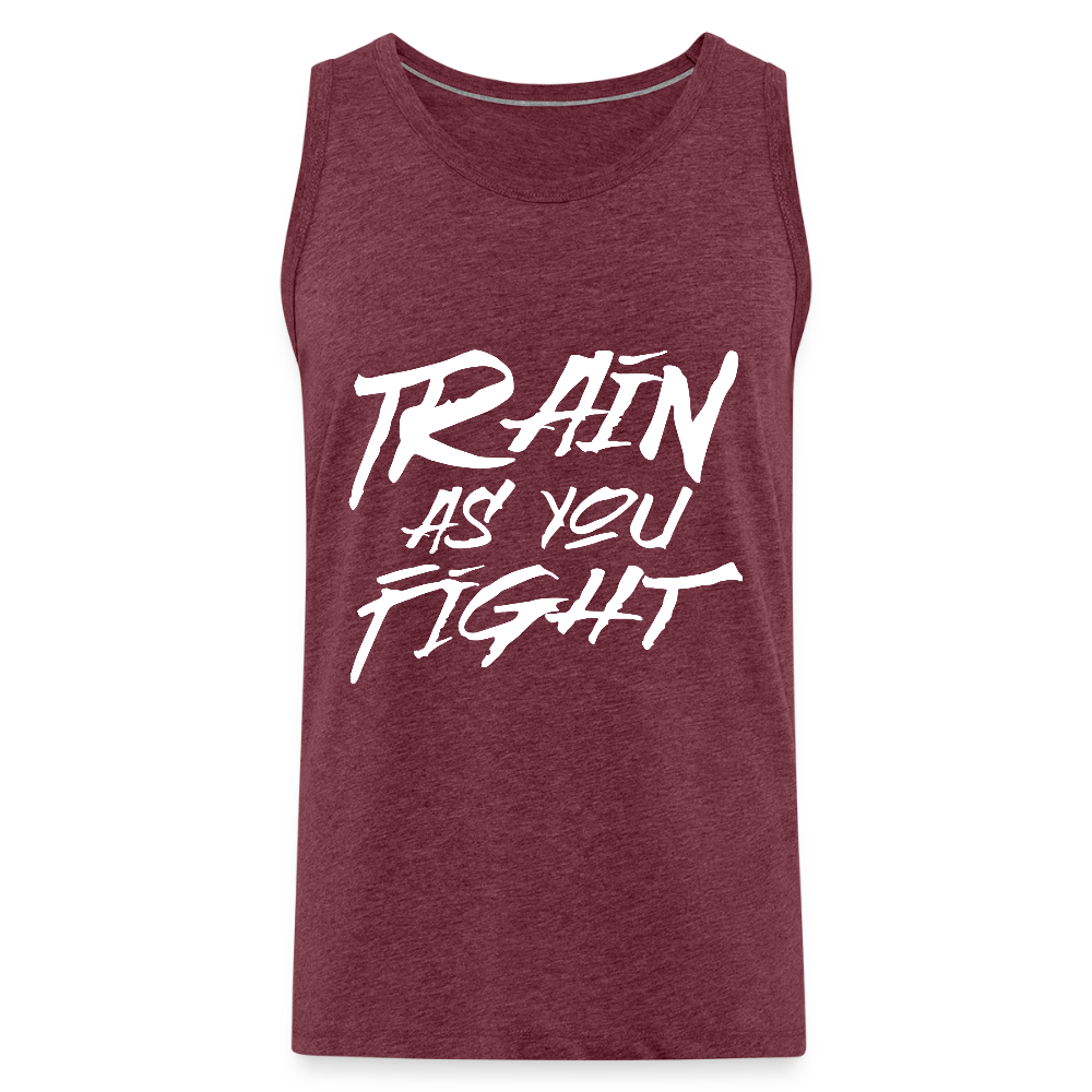 Train as you fight Herren Premium Tank Top - Bordeauxrot meliert