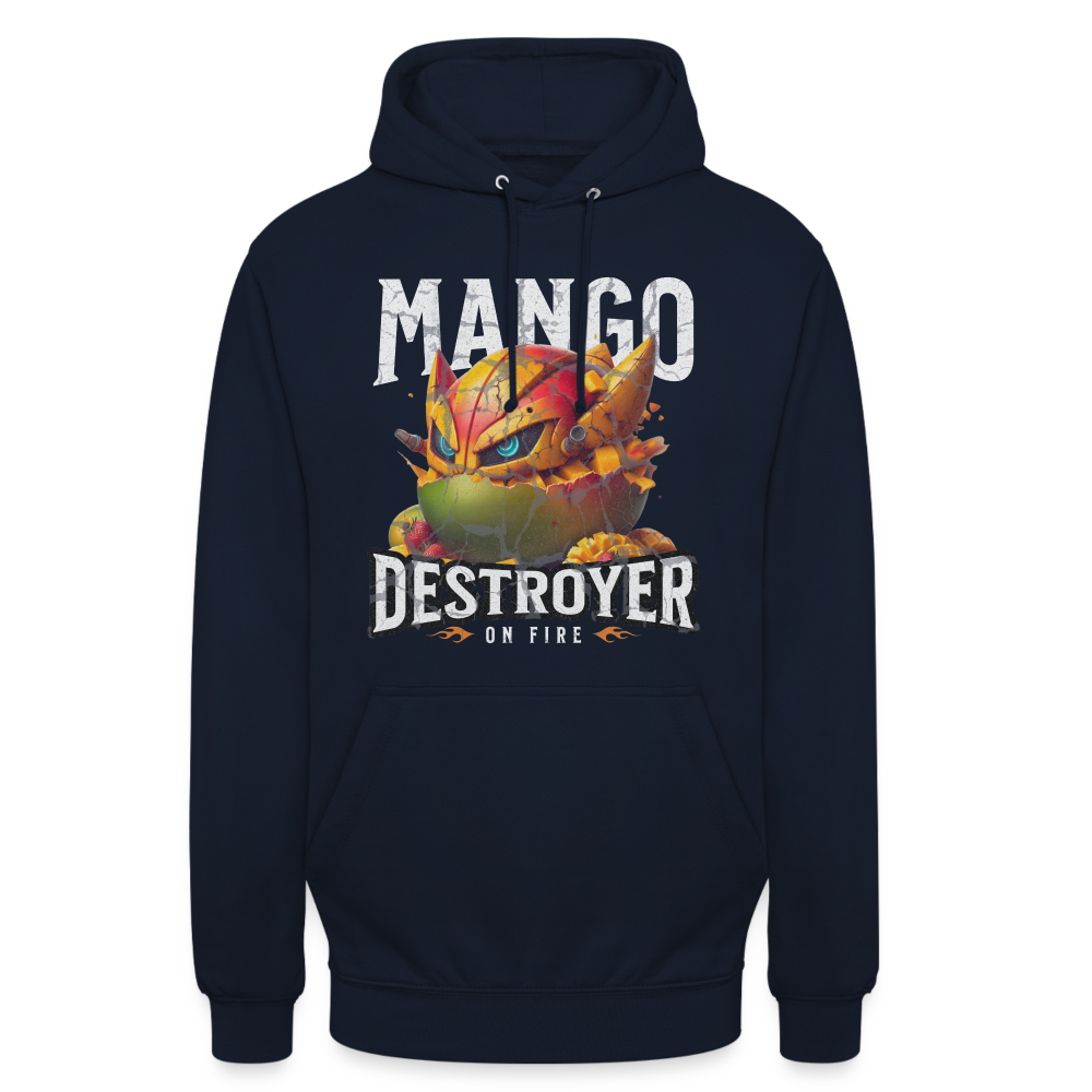 Mango Destroyer on Fire Unisex Hoodie - Navy