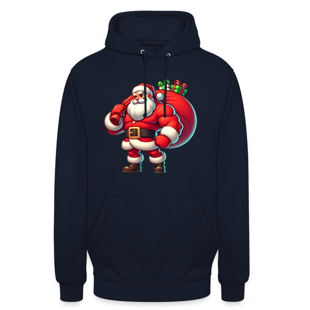 Weihnachtsmann Muskel Mann Unisex Hoodie - Navy