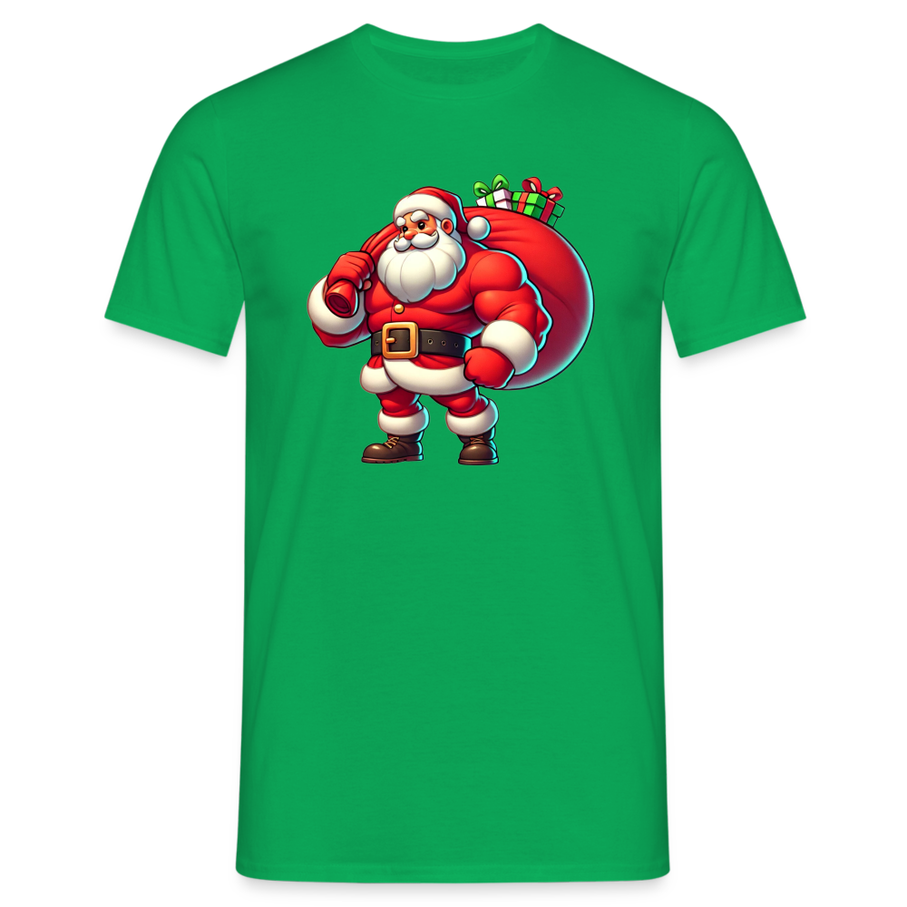 Weihnachtsmann Muskel Mann Herren T-Shirt - Kelly Green