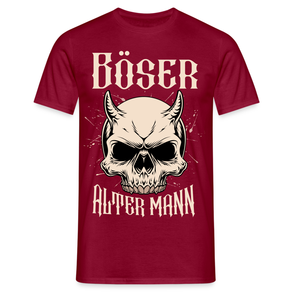 Böser alter Mann Skull Herren T-Shirt - Ziegelrot