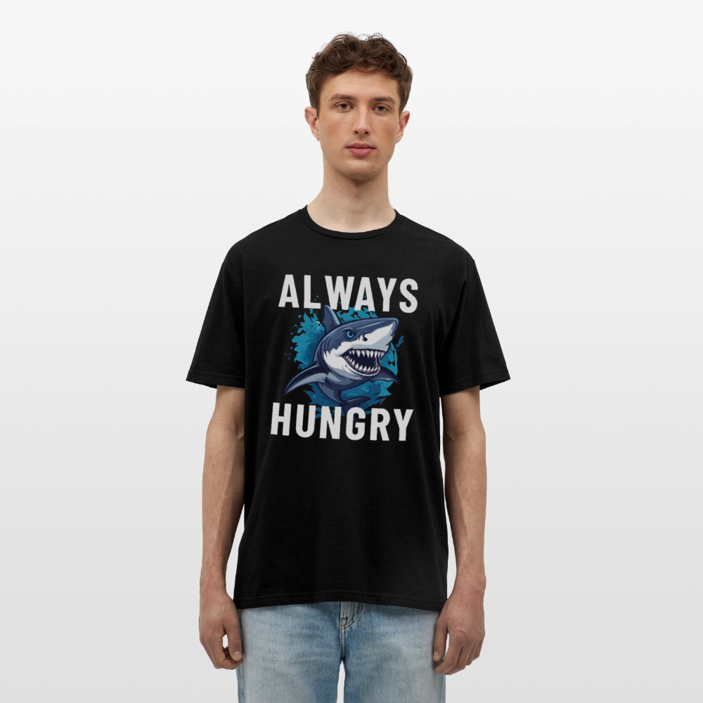 Always hungry shark Herren T-Shirt - Schwarz