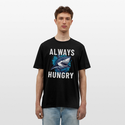 Always hungry shark Herren T-Shirt - Schwarz