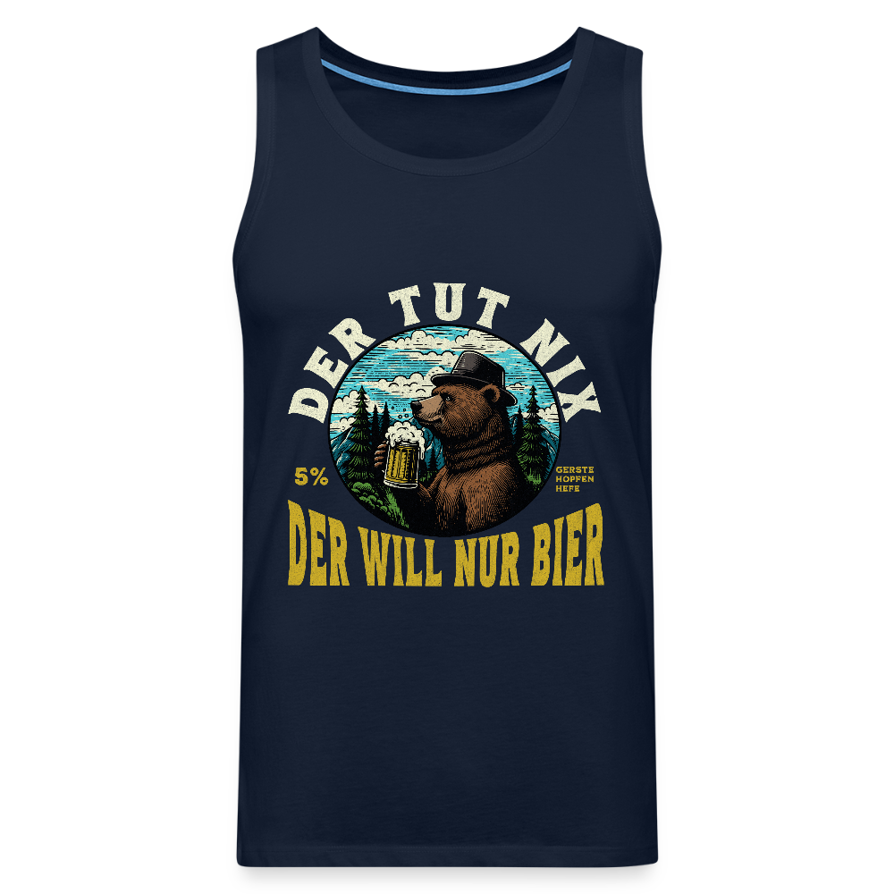 Der tut nix der will nur Bier Bär Herren Premium Tank Top - Navy